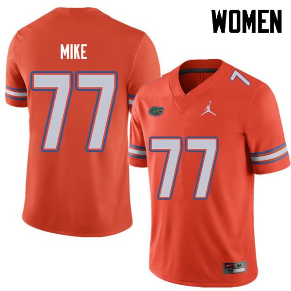 NCAA Florida Gators Andrew Mike Women's #77 Jordan Brand Orange Stitched Authentic College Football Jersey NOI5764LD